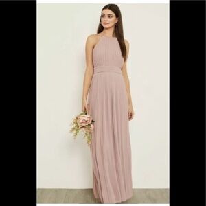 TFNC PLEATED HALTER DRESS